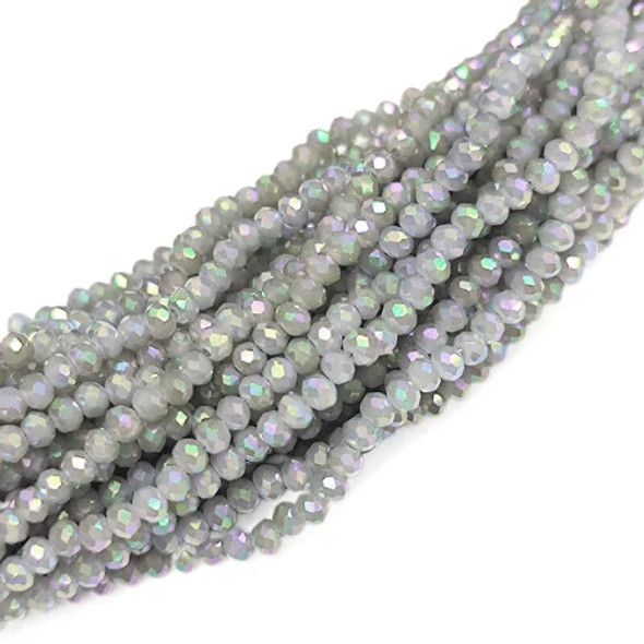 Chinese Crystal Rondelle Beads 3x2mm Grey Opal Rainbow