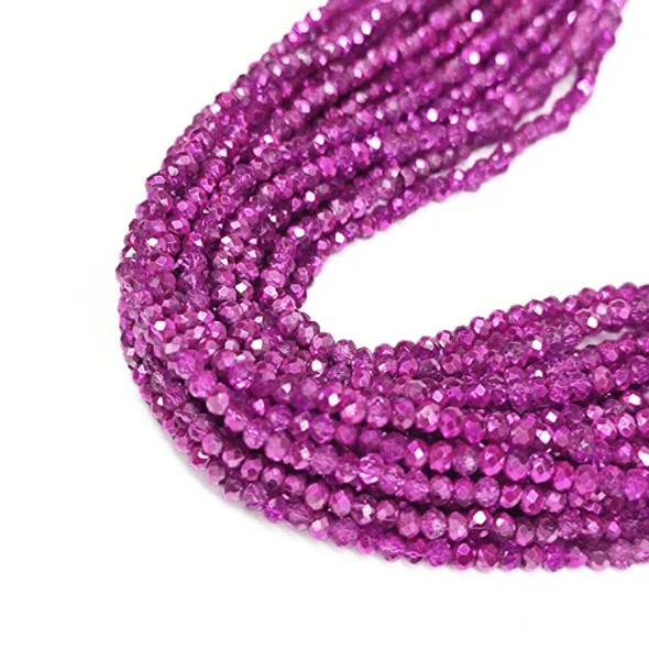 PINK METALLIC Chinese Crystal Rondelle Beads 3x2mm