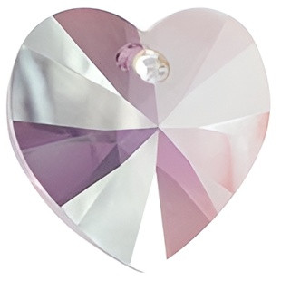 Swarovski Crystal Heart Pendant 18mm LIGHT AMETHYST SHIMMER 6228