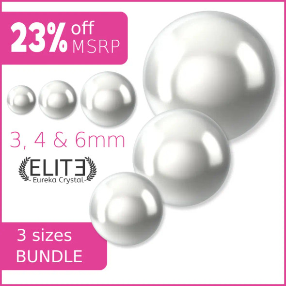 Crystal Moonlight ELITE Eureka Crystal Three Sizes Pearls Bundle