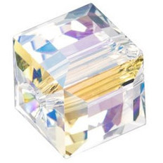 Swarovski Crystal Faceted Cube Bead 6mm CRYSTAL SHIMMER B