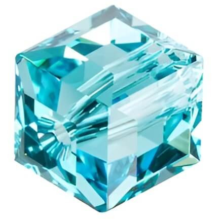 Swarovski Crystal Faceted Cube Bead 6mm LIGHT TURQUOISE 5601