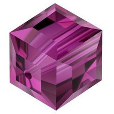 Swarovski Crystal Faceted Cube Bead 6mm FUCHSIA 5601