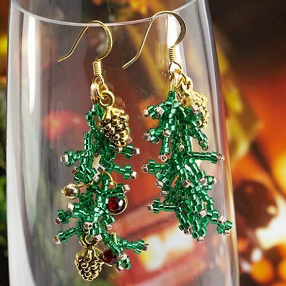 Beaded Pine Branch Earrings Tutorial