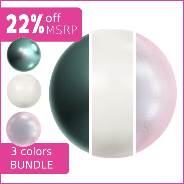 Posh Pastels Swarovski Crystal 3mm Pearls Bundle 3 Pack