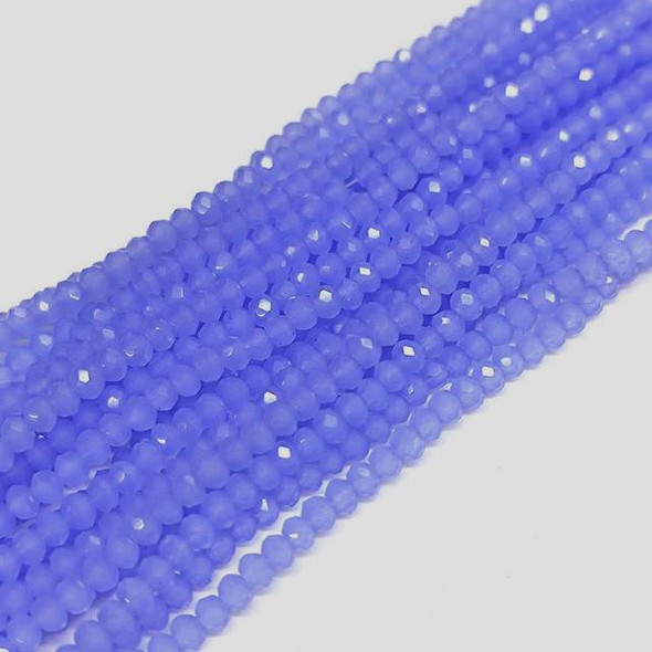 Chinese Crystal Rondelle Beads 3x2mm MILKY DK. AIR BLUE