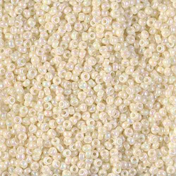 SIZE-15 #486 IVORY PEARL CEYLON AB Miyuki Round Seed Beads SIZE-15 #486 IVORY PEARL CEYLON AB Miyuki Round Seed Beads