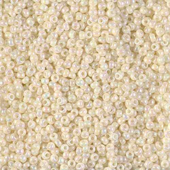 SIZE-8 #486 IVORY PEARL CEYLON AB Miyuki Round Seed Beads SIZE-8 #486 IVORY PEARL CEYLON AB Miyuki Round Seed Beads