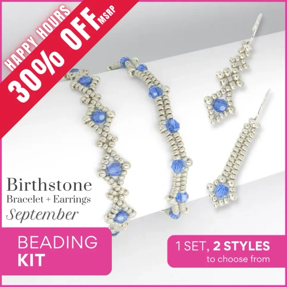 Birthstone Color Classy Bracelet & Earrings Beading Kit SEPTEMBER