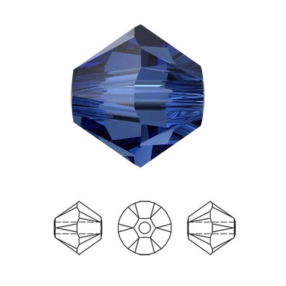 Swarovski Crystal Bicone Beads 4mm DARK SAPPHIRE 5328
