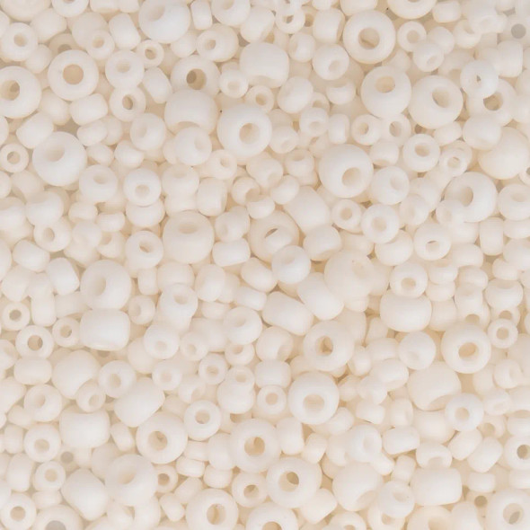 Miyuki ROUND Seed Beads SIZE MIX MATTE OPAQUE CREAM