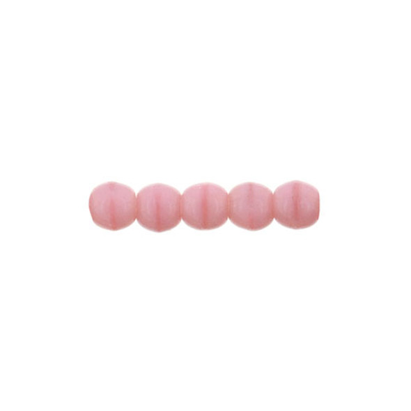 Czech Glass 2mm Round Druk Beads CORAL PINK