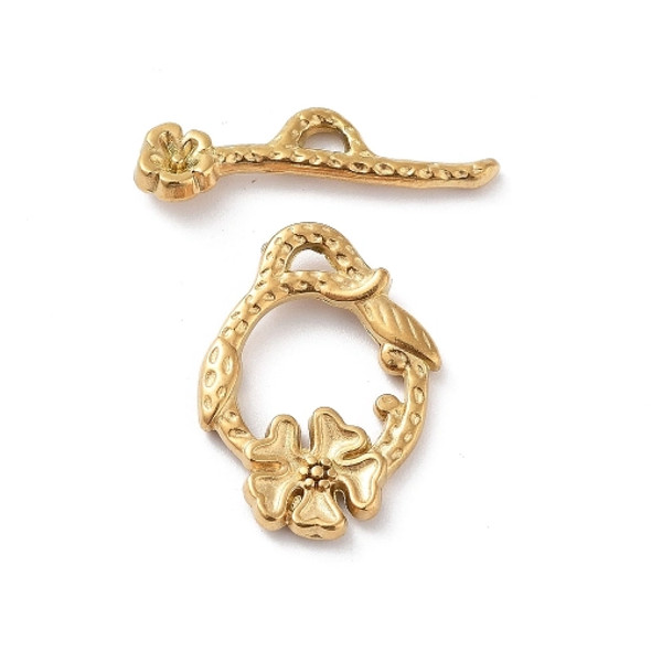 TOGGLE CLASP-Flower 19.5mm-18K GOLD PLATED TOGGLE CLASP-Flower 19.5mm-18K GOLD PLATED