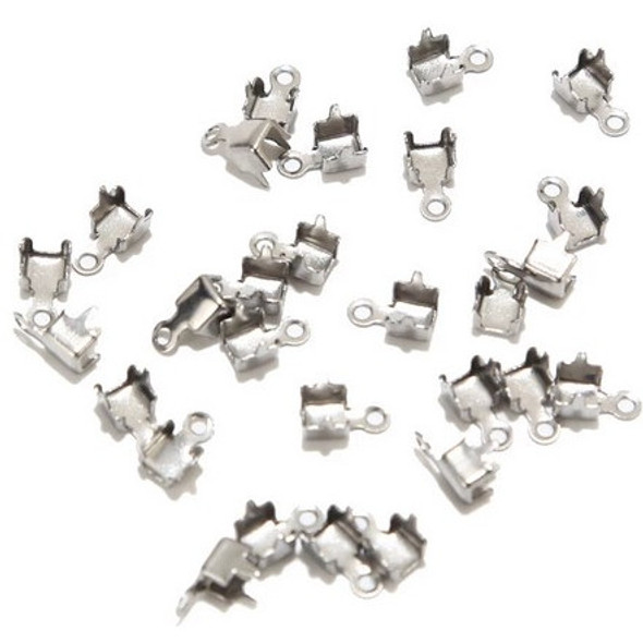 Cup Chain End w/Ring 3mm (12ss) SILVER Cup Chain End w/Ring 3mm (12ss) SILVER