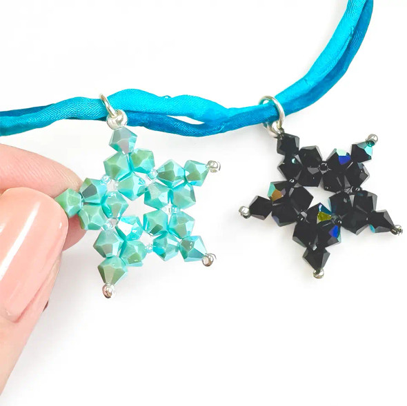 Beaded Bicone Star DIY Beading Project Tutorial Beaded Bicone Star DIY Beading Project Tutorial