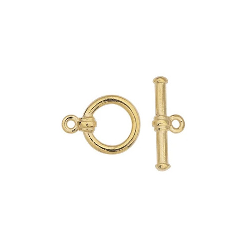 TOGGLE CLASP-Hammered 13x15mm-24K Gold Plated