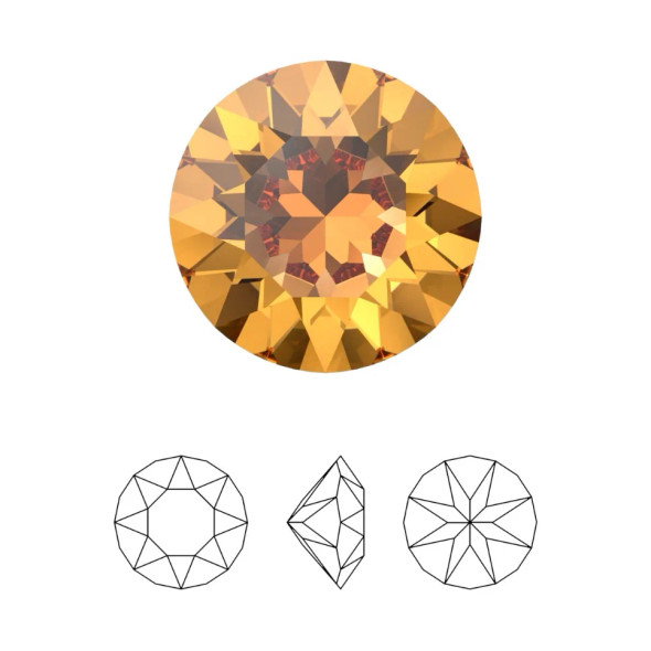 ELITE Eureka Crystal Chaton Stone 8mm DARK ORANGE 1088