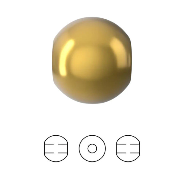 Swarovski Crystal Pearls 2mm Round ROYAL GOLD 5810 (Pack of 50)