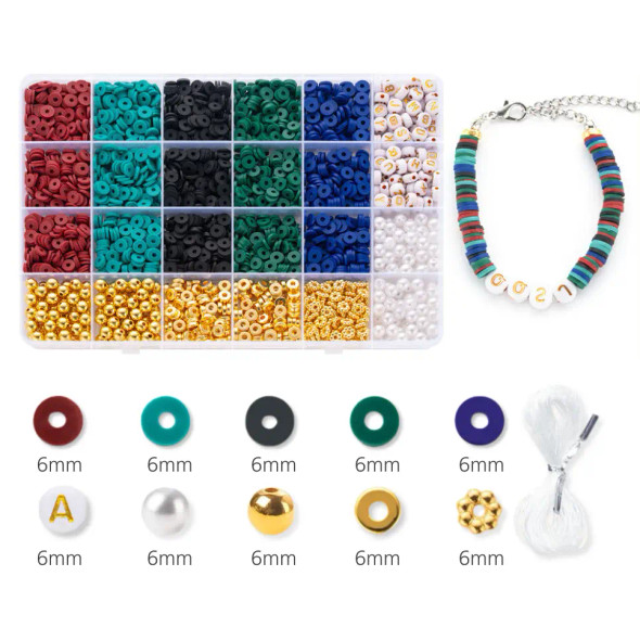 RETRO 90s COLORS Eureka Basics Polymer Clay Heishi Beads Gift Set