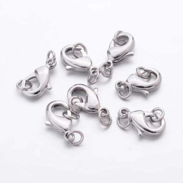 Platinum Plated LOBSTER CLAW Clasp 12x7mm