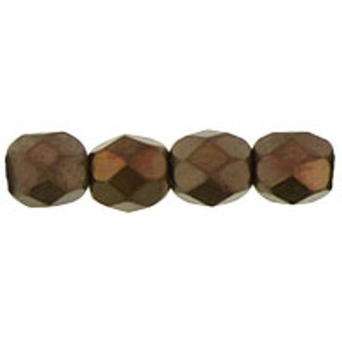 Czech Glass FIREPOLISH Beads 4mm MATTE DK BRONZE