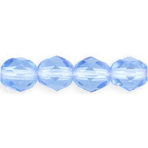 Czech Glass FIREPOLISH Beads 4mm LIGHT SAPPHIRE