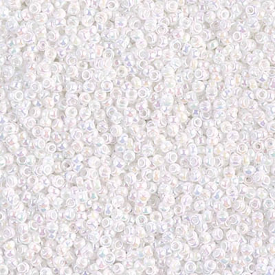 Miyuki ROUND 15/0 Seed Beads WHITE PEARL AB