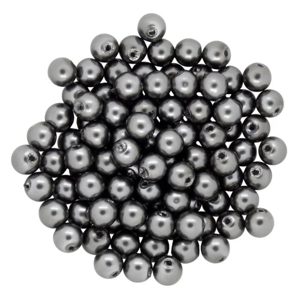 Krakovski Crystal Round Pearls 4mm BLACK