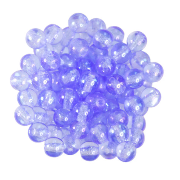 Czech Glass 4mm Round Druk Beads LUSTER IRIS SAPPHIRE