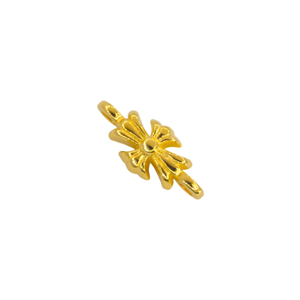 Link ORNATE CROSS CONNECTOR Round 6x8mm 24K Gold Plated