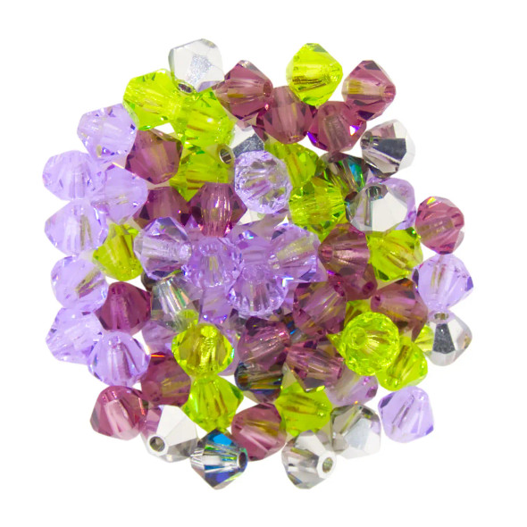 Preciosa Crystal Bicone Beads 4mm LAVENDER LEMONADE Mix