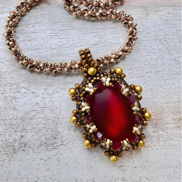 Reflections Pendant Free Beading Tutorial by Bronzepony Beaded Jewelry