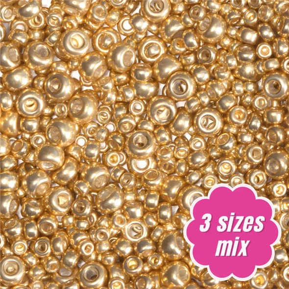 Miyuki ROUND Seed Beads SIZE MIX GALVANIZED GOLD