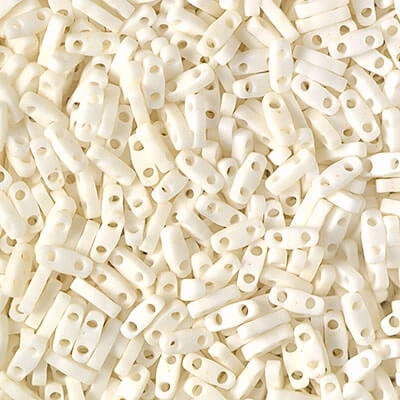 Quarter Tila #2021 MATTE OP. CREAM 5x1.2x1.9mm 2-Hole Miyuki Seed Beads