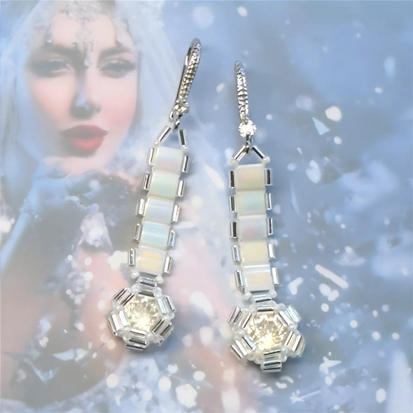 Sleek Sparkle Earrings Tutorial by Sherry from The Little Beading Closet