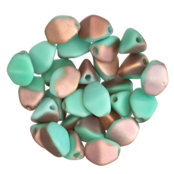 PINCH Czech Glass Beads 5x3mm MATTE APOLLO TURQUOISE