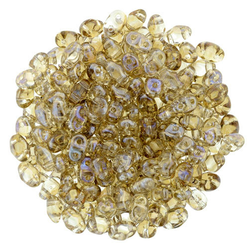 MiniDuo 2x4mm 2-Hole Czech Glass Beads TWILIGHT CRYSTAL