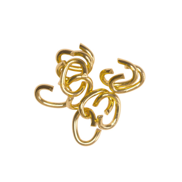 Jump Rings Oval 6x4mm 19 gauge 24K Gold Plated