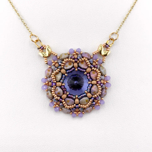 Twilight Bloom Beaded Pendant Necklace Tutorial by Orchid and Opal