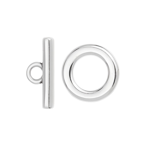 TOGGLE CLASP-Ring 15mm-Silver Plated