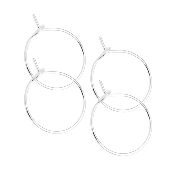 Brass Hoops Silver 17x16mm for Earrings or Wine Glass Markers