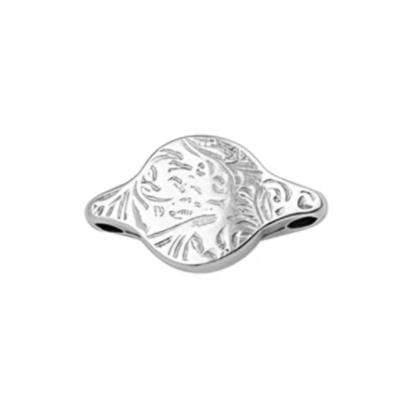 Link FLORAL PATTERN CONNECTOR 14mm Silver Plated