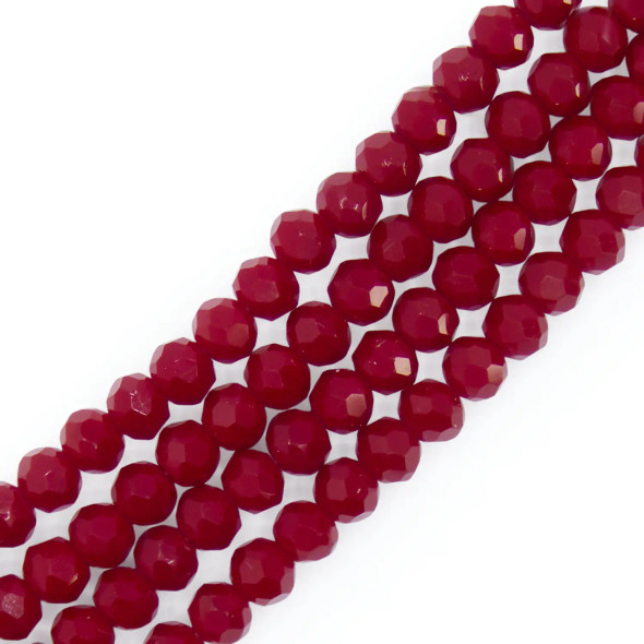 Chinese Crystal Rondelle Beads 4x3.5mm OPAQUE WINE RED