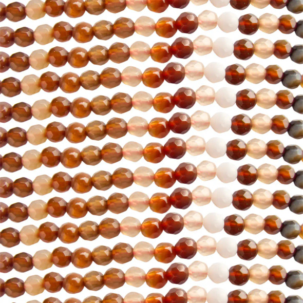 AGATE STONE MULTICOLOR 4mm High Grade Faceted Gemstone Beads