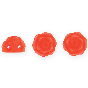 2-Hole ROSETA CABOCHON 6mm Czech Glass Beads Neon Country Red Coral