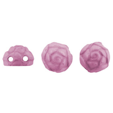 2-Hole ROSETA CABOCHON 6mm Czech Glass Beads Neon Silk Hyacinth Violet