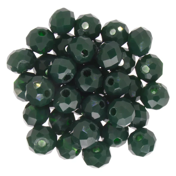 Chinese Crystal Rondelle Beads 4.5x6mm DARK PINE GREEN