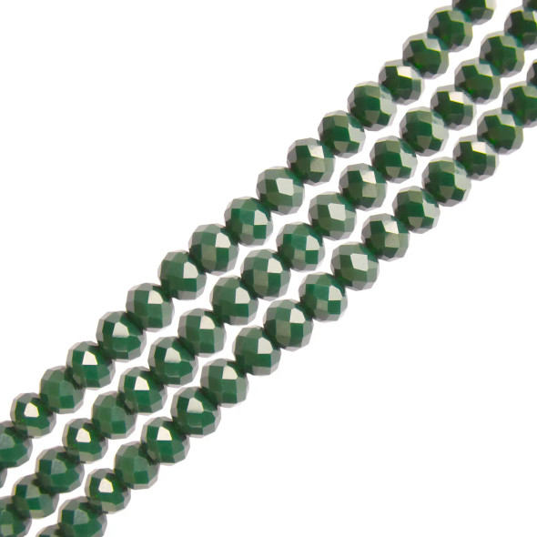 Chinese Crystal Rondelle Beads 4.5x6mm DARK PINE GREEN