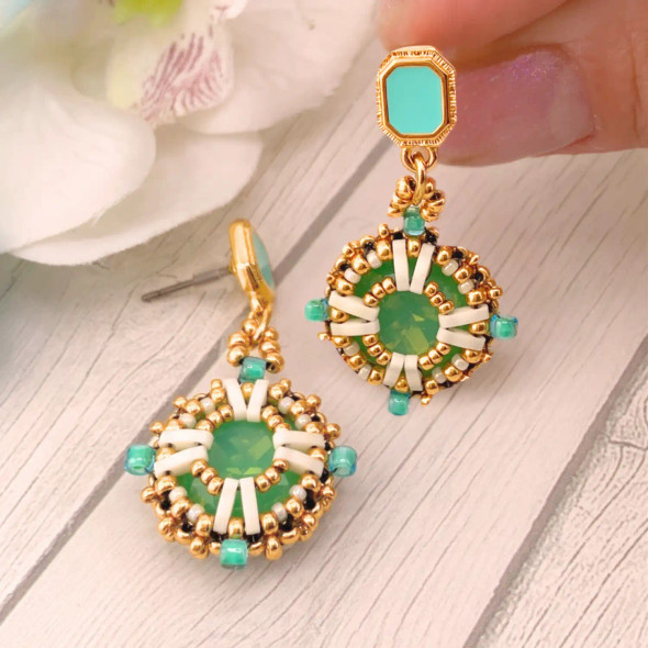 Taormina Crystal Earrings Tutorial by Orchid and Opal