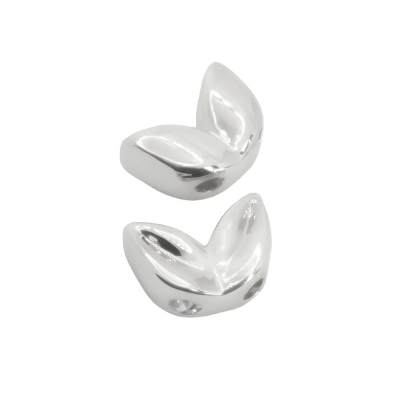 LEAF SHAPE BEAD 7mm White Gold Plated